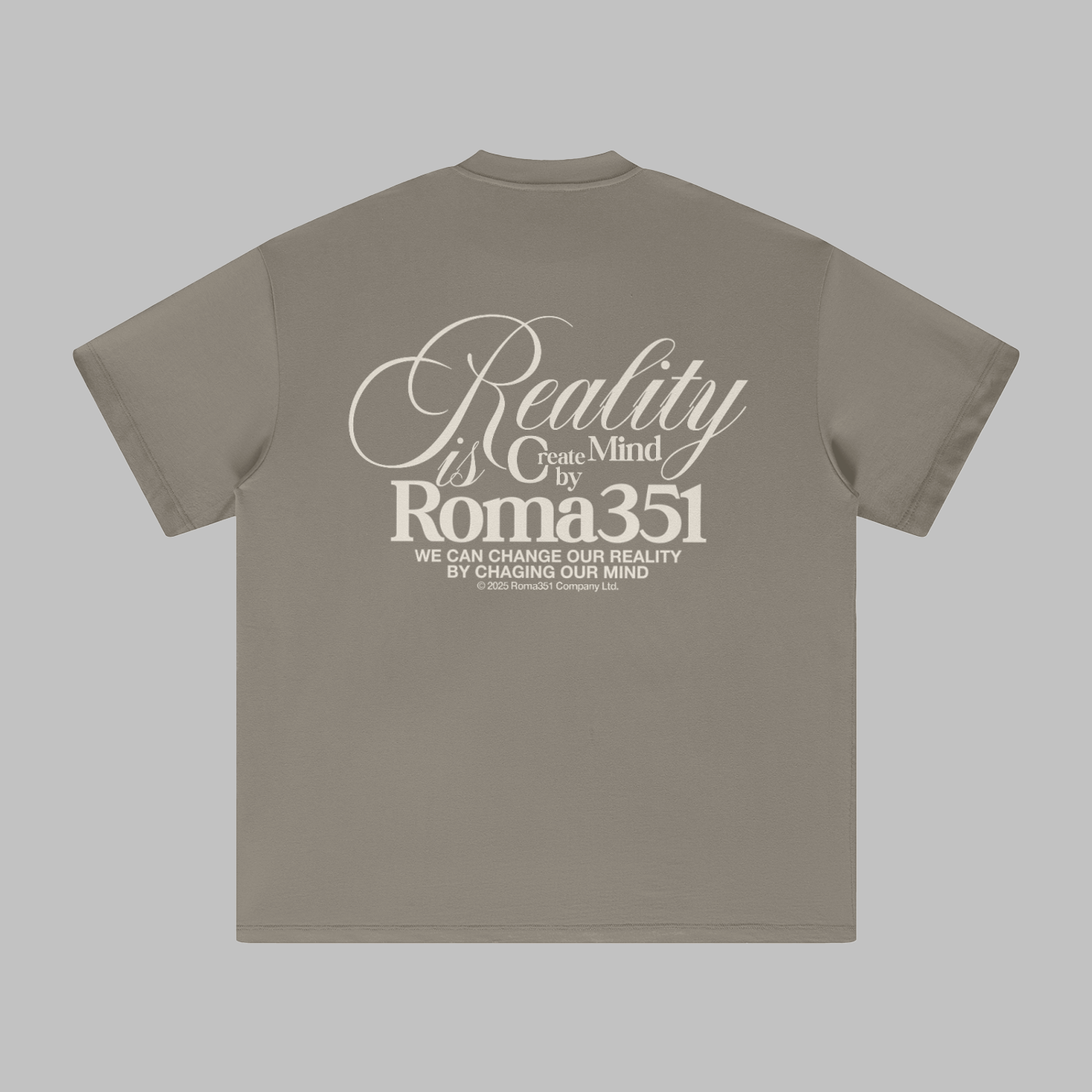 "Reality" Oversized Tee- Camel Gray