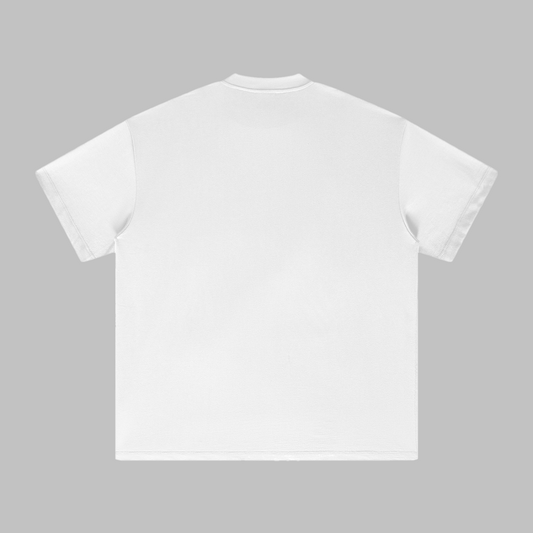 "Artwear" Oversized Tee | Statement Edition - White (Blue)