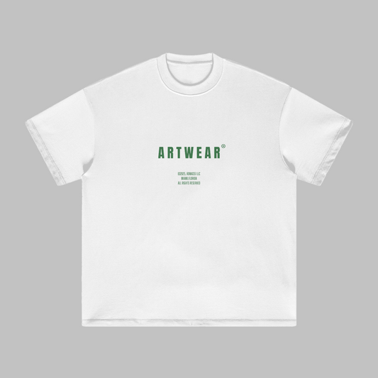 "Artwear" Oversized Tee | Statement Edition - White (Green)