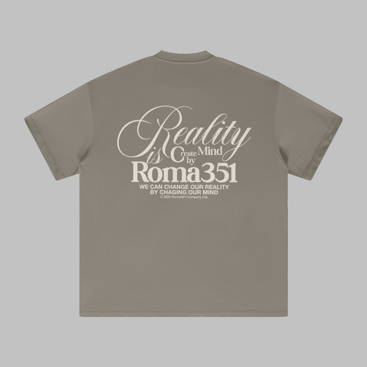 "Reality" Oversized Tee- Camel Gray