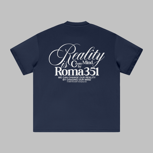 "Reality" Oversized Tee - Navy