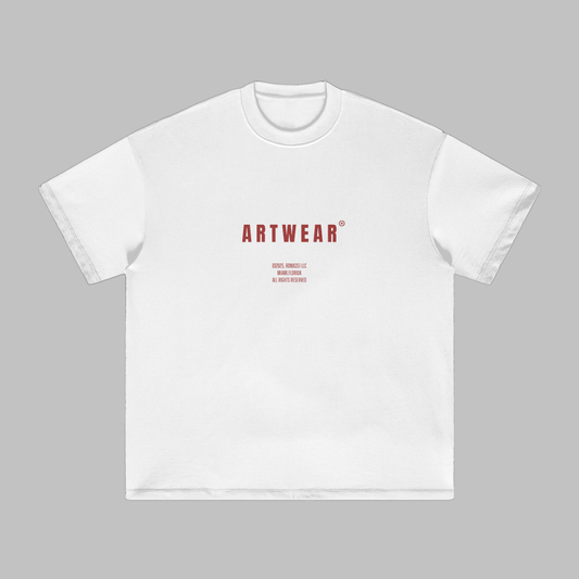 "Artwear" Oversized Tee | Statement Edition - White (Red)