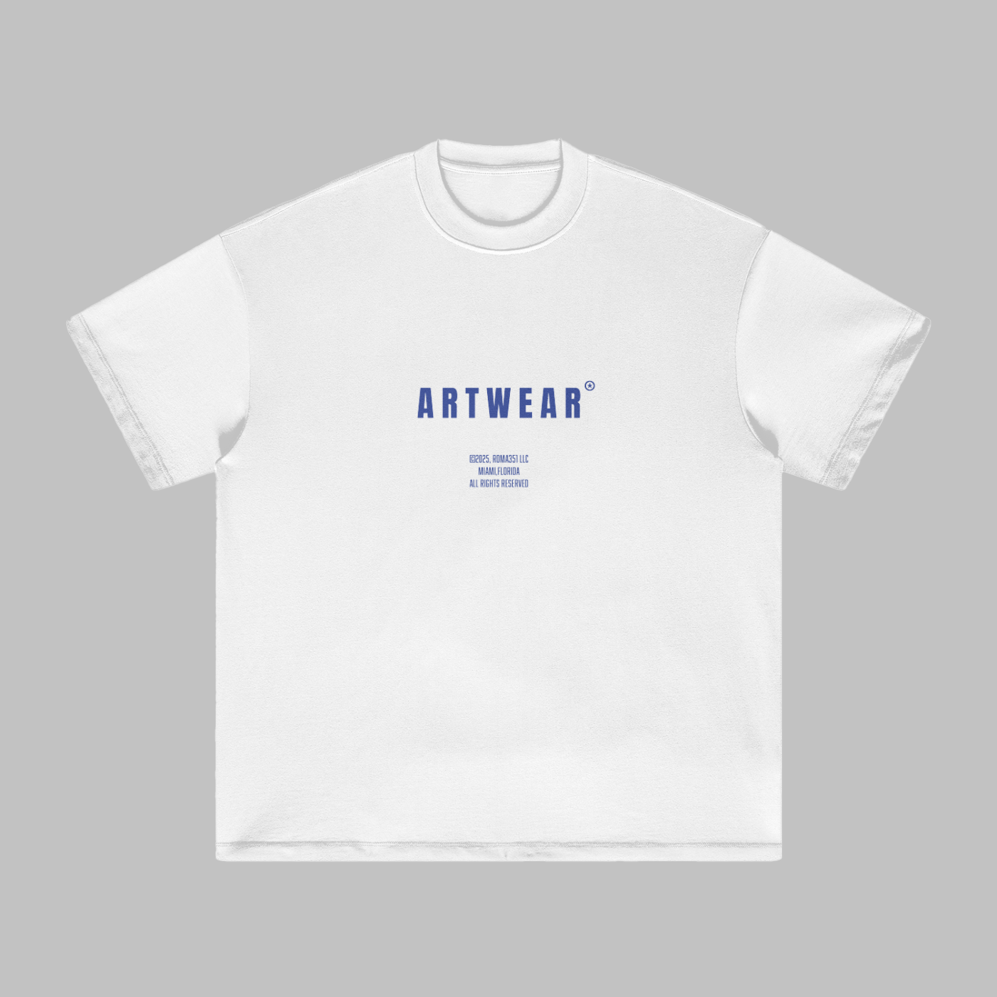 "Artwear" Oversized Tee | Statement Edition - White (Blue)