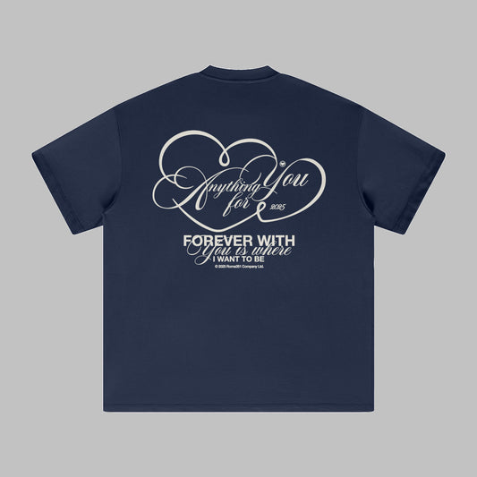 "Where I Want To Be" Oversized Tee  - Navy