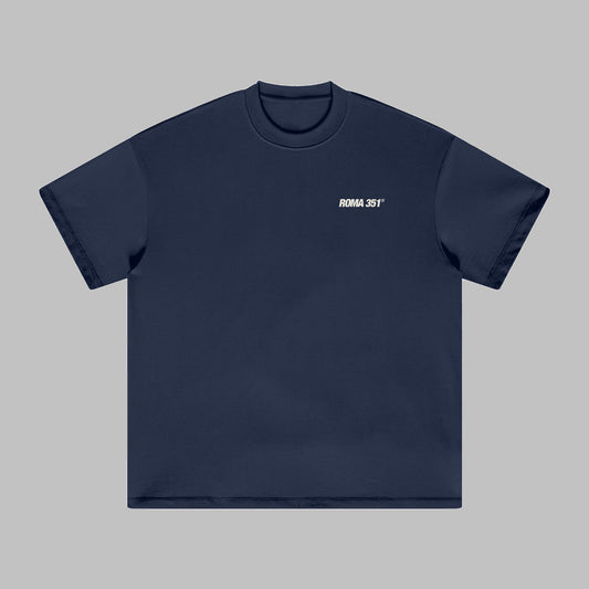 "Luck in Motion" Oversized Tee-  Navy Blue