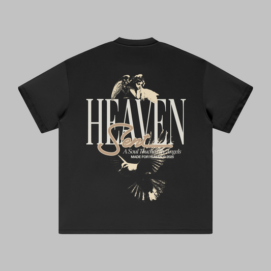 "Heaven Sent" Oversized Tee - Black